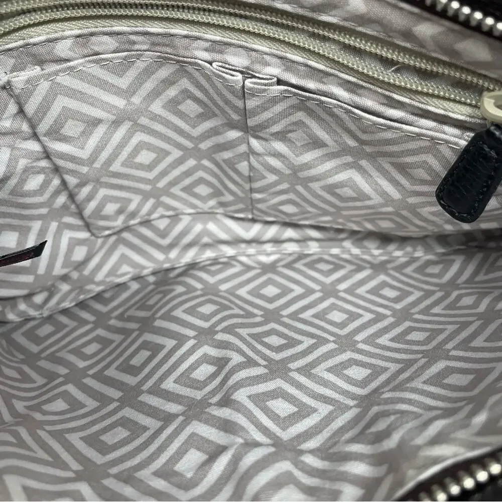 Brighton Brown Black Woven Bow Detail Crossbody Bag